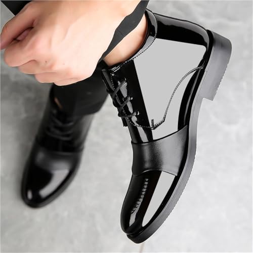 Men's Wide Width Winter Boots Slip-Resistant Thermal High Top Work Shoes for Business Commute Fleece Lined Leather Boots3