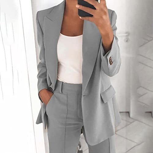 Women Blazer Jackets Top Formal Business Blouse Plain Open Front Cardigan Tops Long Sleeves Tailored Coat3