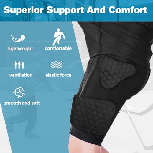 Diamemon 5-Pad Youth Football Girdle for Kids Premium Padded Compression Shorts with Integrated Hip Thigh Tailbone Pads - Best Youth Football Gear for Sports Practice Football Baseball Hockey (S)
