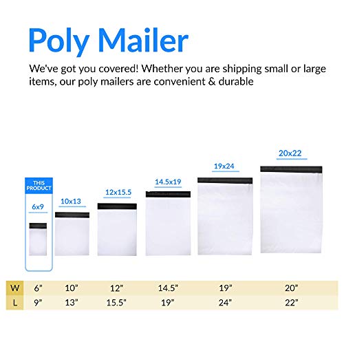 Reli. Poly Mailers 6X9 | 1000 Pcs Bulk | Small Mailing Envelopes/Shipping Bags | White Packaging Bags For Shipping | Non-Padded Poly Mailers | Self Sealing Mailing Bags For Small Items, Bulk (White) #TOP4