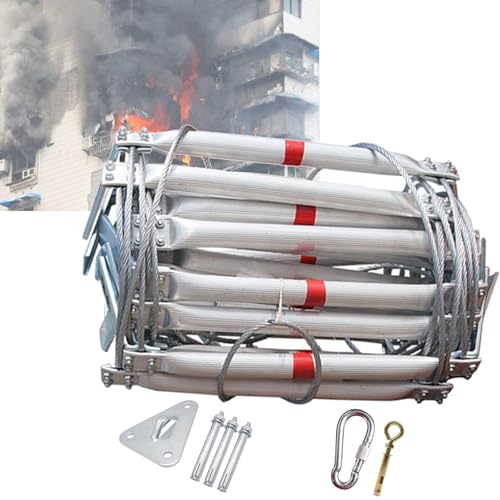 BKDWSK Escalera de Seguridad de Aluminio, Escalera Suave de Cuerda de Alambre, Escalera de Cuerda de Escape de Fuego y Trabajo de Gran Altitud, 40cm spacing-5m