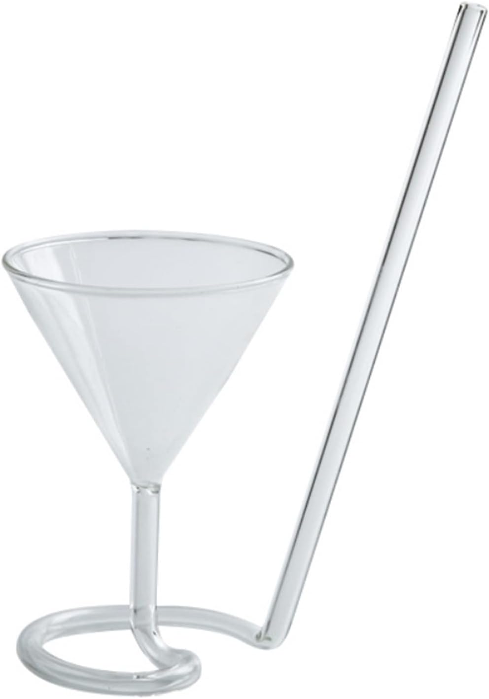 INLIMA Goblet Bar Juice Cups Cocktail Glasses with Long StrawsChampagne Glass Beer Wine Strawtini Wedding Party Goblet