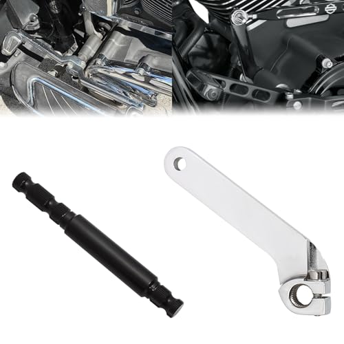 WOWTK Inner Steel Shifter Lever Shaft+ Inner Shift Rod Lever fits for Harley Touring Road King Electra Glide Street Glide 1984-2016 Replace for 33709-82A,Replace for 33718-82B,Black