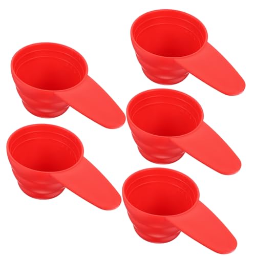 iplusmile 5個 食品グレードプラスチック製計量スプーン 短めハンドル付き 小さじ大さじ対応 コーヒー豆 粉 茶 調味料用 丸型スプーンヘッドで