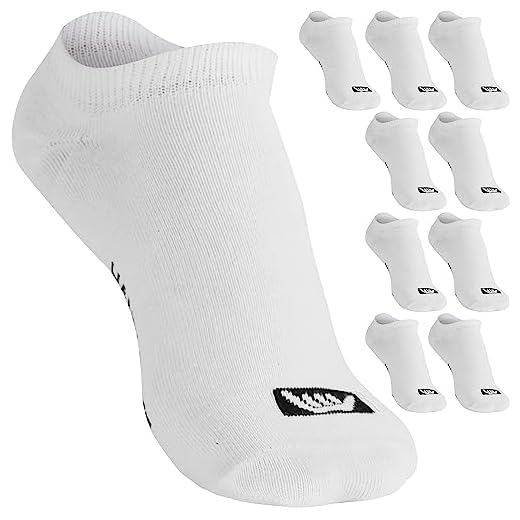 Kit 09 Pares Meias Hang Loose Invisível Algodão Masculino | 9 Branco | 39-44