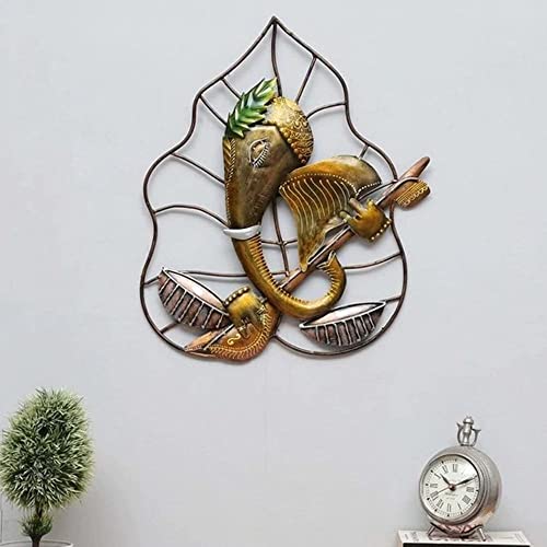Image of STREET CRAFT - Metal Wall Decor For Home /Office /Hotel /Living Room /Bedroom Decor | Wall Hanging | (Metal Pan Vinayak Ganesh Wall Art), 30.48 Centimeters