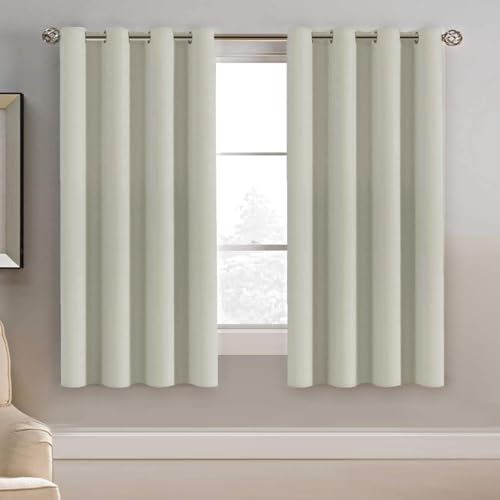 Image of H.VERSAILTEX Blackout Curtain for Living Room Thermal Insulated Window Treatment Curtain Extra Long 63 inch Length Energy Saving Solid Grommet Top Blackout Drape, One Panel, Pale Oak, 52 inch W x 63 inch L
