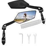 1 Pair Adjustable Bike Mirrors, Wide Angle HD Glass Bike Mirrors for Handlebar Rearview Mirrors, 360