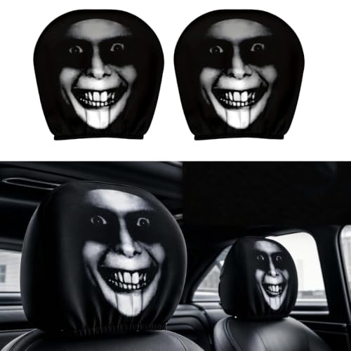 Ghost Face Headrest Covers, 2PCS Scary Car Headrest Cover for Vehicles (A)