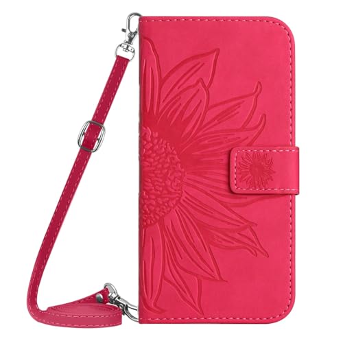 Étui iPhone 16 Plus rose : housse portefeuille en cuir à rabat