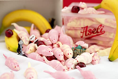 Aseli KiBa-Mäuse-Eimer, 1100g,/ 1.1kg Eimer mit Henkel, nur echt mit roten Augen, direkt vom Hersteller, gluten-frei, laktose-frei