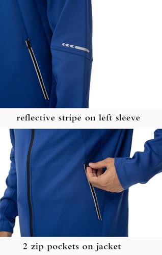 YSENTO Men's Tracksuits Outfits 2 Pieces Jogger Sets Jogging Track Sweat Suits Workout Warm Up Sweatsuit Royal Blue S - Thumbnail 6