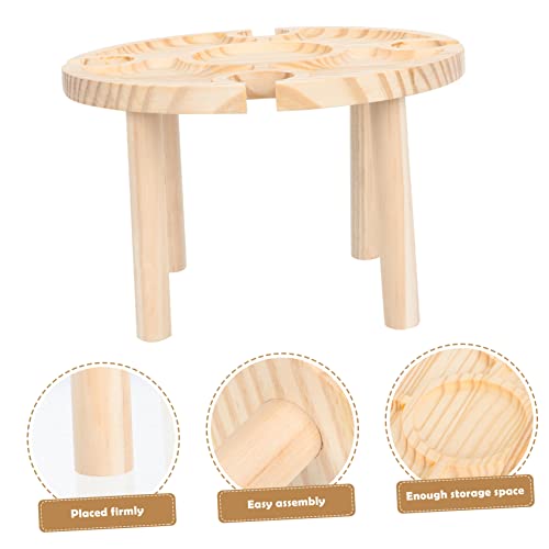 Table de pique-nique extérieure bois portable support bouteille - 8