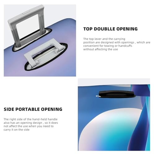 Stylish Suitcases Protector Cover,Elastic Luggage Cover with Azure Serenity Print Fit 18-32 In4