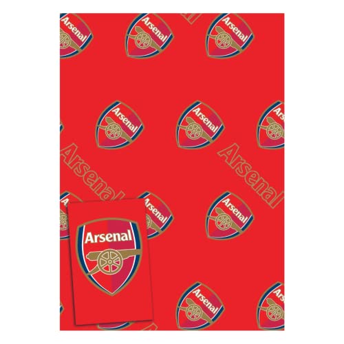 Arsenal FC Wrapping Paper 4 Sheets 4 Tags Sheet Size 70cmx50cm Official Product Responsibly Resourced