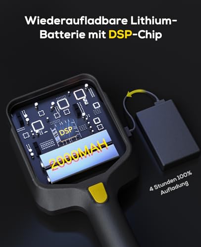 OKESAM Metalldetektor Profi für Erwachsene & Kinder – Wasserdichter Golddetektor mit LCD-Display und 10-Zoll-Spule, kabellos faltbar, mit 2000mAh Akku – Hochpräzise Metalldetektoren 2