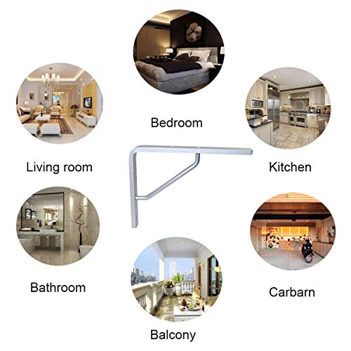 Boeray ZJ0024 2 Pack 14 Inch Aluminum Alloy Shelf Bracket 90 Degree Angle Heavy Duty Max. Load 220 Lb Wall Floating Shelves Tripod Triangle thumb #6