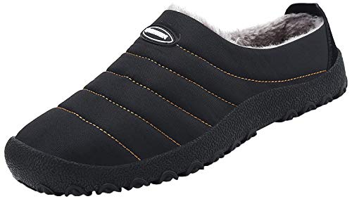 Mishansha Invierno Al Aire Libre Zapatillas Caliente Slippers Interior Suave Zapatilla Mujer Hombres Casa Zapatos, Negro 43