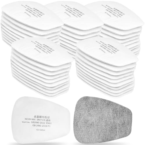 50 filtros para máscara de protección respiratoria, 5N11CN, filtro contra vapores orgánicos, filtro de algodón, filtro de algodón para máscara de polvo, pintura de polvo fino, capa de carbón activo