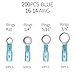 haisstronica 200pcs Blue Marine Grade Heat Shrink Ring Connectors-Tinned red Copper 0.7mm 4 Sizes #10,1/4