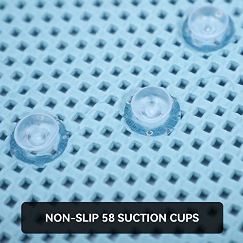 Modmate Non Slip Bathtub Mat For Bathroom,Soft Foam Bathtub Mats,17X36 Bath Mat For Tub With Suction Cups (Blue) #TOP1