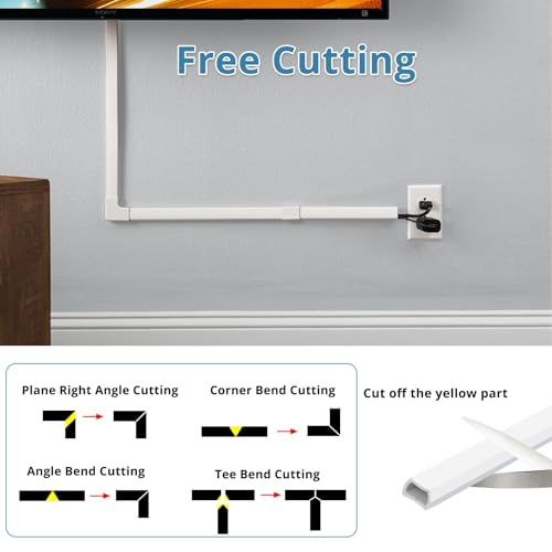 Miniatura 4 de 4 Metros Canal De Cable Flexible, 15mmx 10mm Cable Canaleta Cables Pared Adhesivo, Cables Pequeña De Tv Para Sistema, Cables En El Suelo De La Pared, Blanco