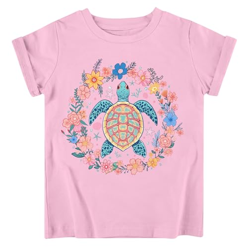 Image of Funnycokid Little Girls T Shirt for Toddler 3-7 Years Kids Tee Graphic Short Sleeve Clothes Tops