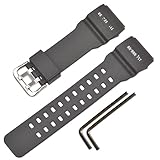 Cinturino di ricambio in gomma naturale per orologio da uomo Casio G-Shock Master of G Mudmaster Twin Sensor Sports Watch GG-1000/GWG-100/GSG-100 Series (grigio)