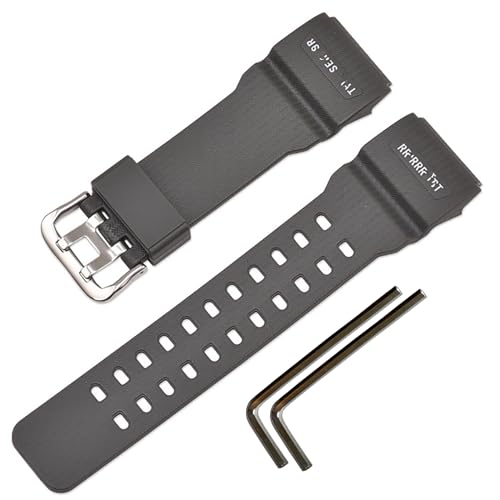 Correa de goma natural/correa de repuesto para reloj Casio G-Shock Master of G Mudmaster Twin Sensor Sports Watch GG-1000/GWG-100/GSG-100 Series (gris)
