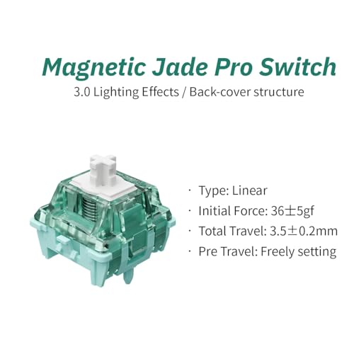 Image of GUYEKS Gateron Magnetic Jade Pro Pre-Lubed Linear Switches,90 Pack | Adjustable Pre-Travel,20mm long spring,smooth rebound,compatible with hall effect magnetic gaming keyboards