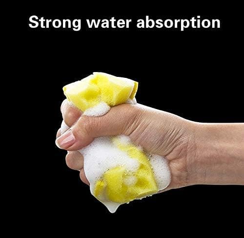 RRJ Multi Use Cleaning Sponges | Non Scratch Sponge | Dish Cleaning Scrubbing | for Kitchen/Bathroom/Car | Household Cleaning Supplies | Utensil Washing Cloth Pad (Pack of 3 PCs,Multicolor) 4