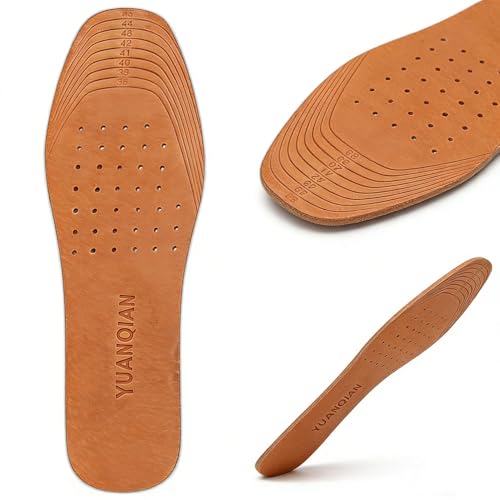 Image of Genuine Leather Shoe Insoles, Absorbent Ultra Thin Pigskin Leather Insoles Break in and Conform to the Shape of Feet (10)