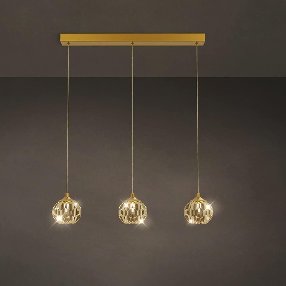 Lustre en cristal G9 sur plaque longue avec éclairage suspendu à intensité variable