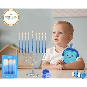Thedreidelcompanydriplessdeluxetaperedpastelblueandwhitedecorationshanukkahmenorahcandlesforall8nightsofchanukahsingle  Urban Country Home Decor The dreidel company dripless deluxe tapered pastel blue and white decorations hanukkah menorah candles for all 8 nights of chanukah single  urban country home decor