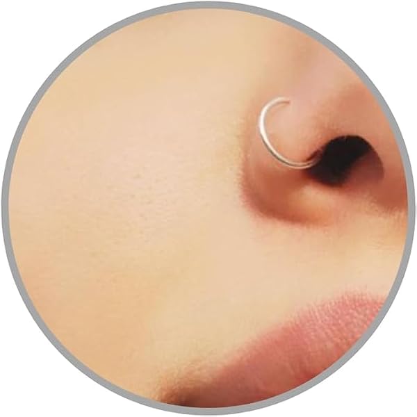 UNIMERCADO EXTRA THIN Sterling Silver Nose Rings Small Plain Nose Rings 0.6mm-8mm Tiny Nose Hoop,Silver Small Hoop Earrings,Suptum Ring,Lip Rings,Conch Daith Helix Rook Super Snug Nose - 2