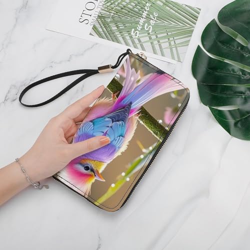 Colorful Little Bird Wallet, Elegant Wristlet Wallet with Multi-Card Slots, PU Leather Long Purse for Women, Men4