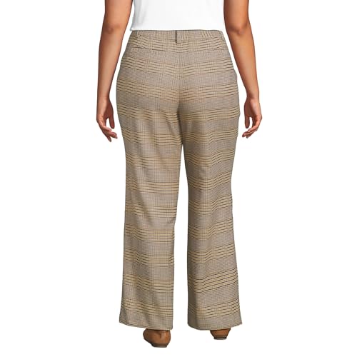 Lands' End Women's Brushed Flannel High Rise Pleated Wide Leg Pants2