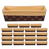 VICASKY 20 Stück Rechteckige Papier Kastenformen aus Fettdichtem Wellpapier Mikrowellengeeignet für Brot Kuchen und Panettone Einweg Backformen für Gesundes Selbstgebackenes Gebäck