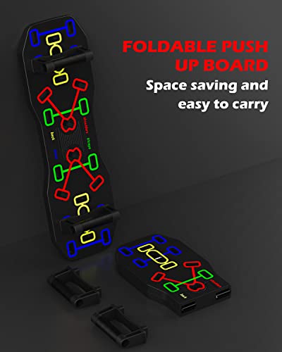 Push Up Board, Professional Pushup Bar System For Chest, Portable Multi-Function Foldable For Home Gym, Push Up Handles For Floor, Multi-Function 12 In 1 Push Up Bar With Color Coded, Strength Training Equipment For Men & Women #TOP5