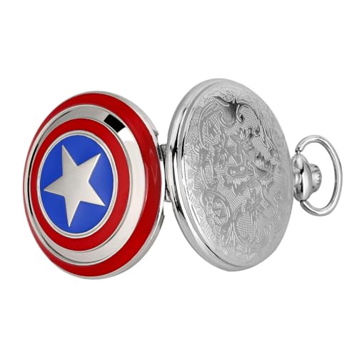 Image of Vintage Quartz Pocket Keychain for Men & Women - Classic Retro Antique Style Anime Marvel Super Hero Timepiece, Decorative Accessory for Bags and Backpacks.