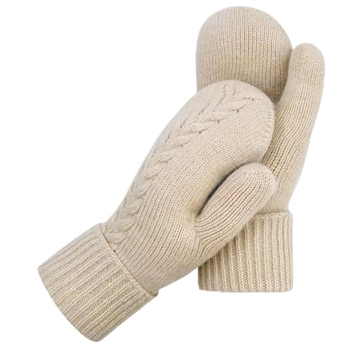 HOPSOOKEN Winter Mittens Gloves for Women Warm Thermal Fleece Thick
