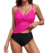 Blooming Jelly Womens Tankini Swimsuits Tummy Control Modest 2 Piece Swim Suits 2026 High Waisted...
