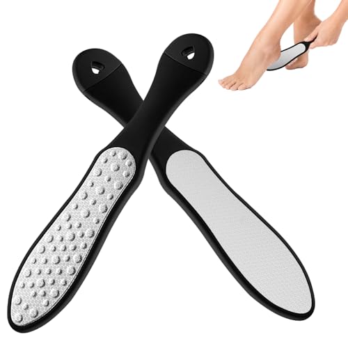 Lima Para Pies de Pedicura Profesional Acero Inox,Lima Talones,para Eliminar Callos y Talones Agrietados,Raspador de pie profesional para el cuidado de los pies Doble cara,Lavable y reutilizable