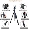 Adjustable Hunting Shooting Stick Tripod – Rifle & Pistol Shooting Rest Stand for Gun,Rifles and Crossbows, Tripods with V Yoke & Shooting Saddle Clamp for Hunting Sticks