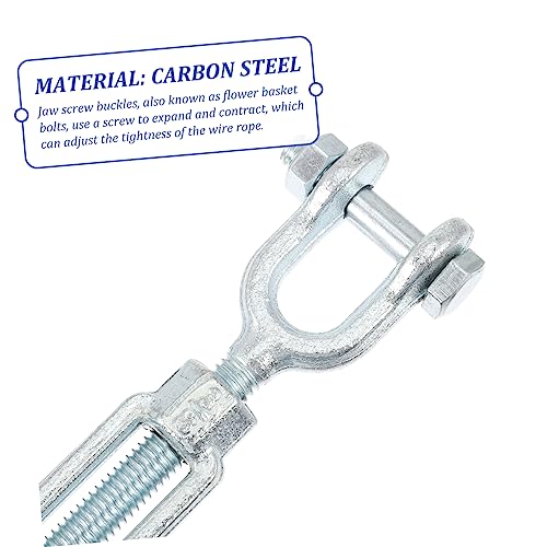 Gatuida 1pc Jaw Turnbuckle Carbon Steel Tension Screw Buckle for Secure Rigging and Adjustments and Easy to Use for Garden and Home Applications miniatura 3