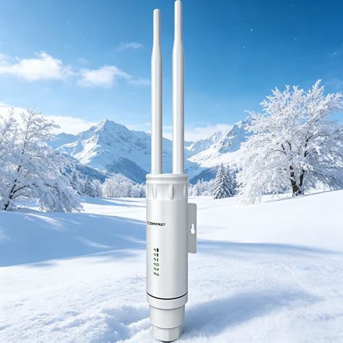 COMFAST Outdoor WLAN Access Point, Outdoor WLAN Repeater, 1200MBit Dualband | 2 Antennen, 1 Ethernet-Port, 24V PoE, MU-MIMO, IP66 wetterfest, unterstützt Repeater Router AP Modus,