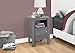 Monarch Specialties ACCENT TABLE-GREY NIGHT STAND WITH STORAGE, 17.25