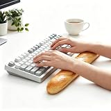 MAGICLULU Baguette Bread Keyboard Wrist Rest, 13.7" Soft Slow Rebound Realistic French Loaf Prop, Funny Ergonomic Wrist Support for Typing, Office Desk Decor & Bakery Photography Display