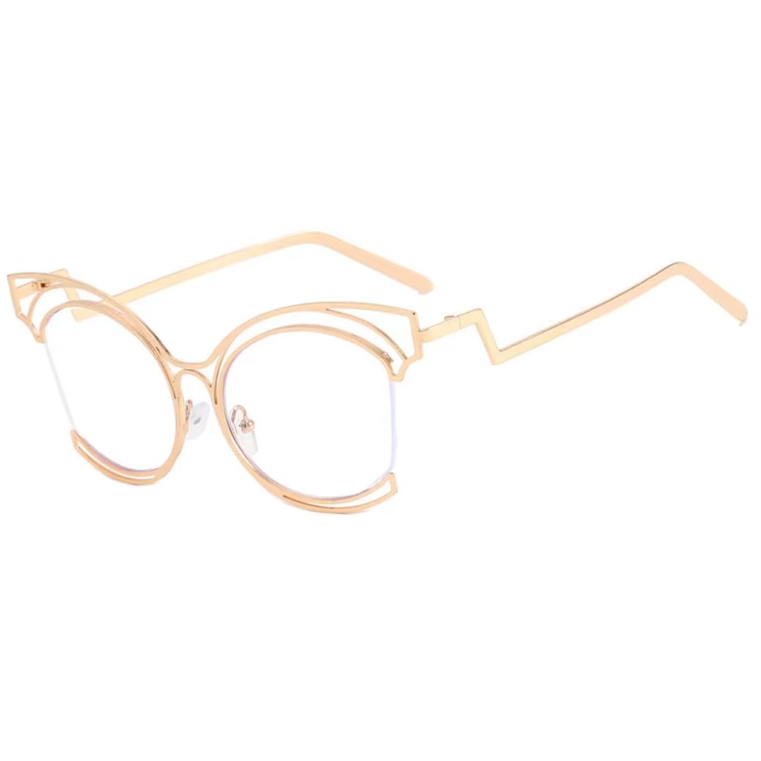 Lunettes œil-de-chat en métal de haute qualité stylées - 7