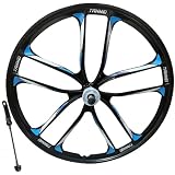 YADZISW 24/26/27,5 Zoll Einteilige Fahrradfelgen aus Magnesiumlegierung, 10 Speichen vorne und hinten, 100x135 mm Felgen, für 6- bis 9-Fach Freilauf, Schnellspannachsen (schwarz-blau, 27,5